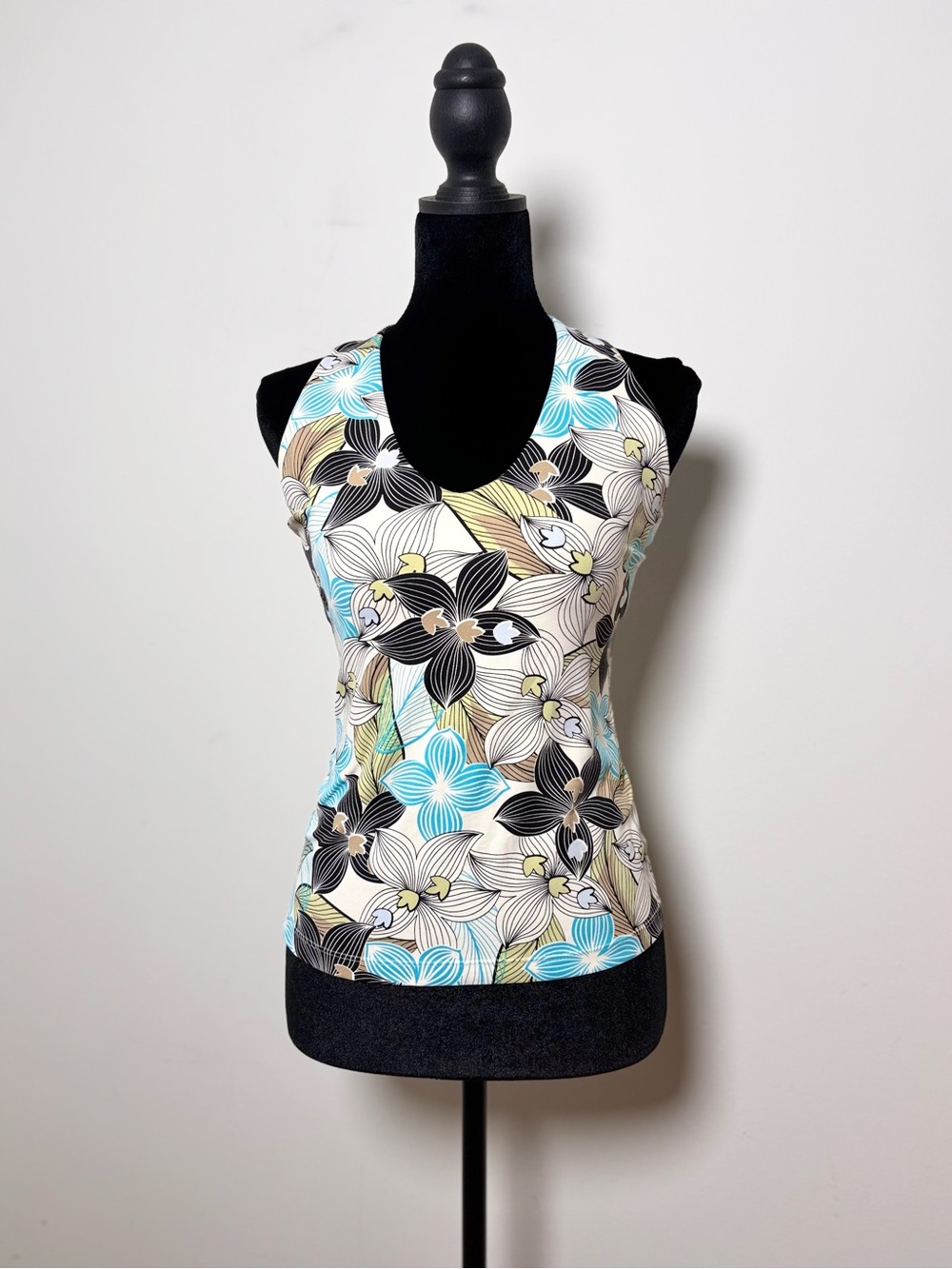 Vintage Y2K The Limited Tankini Halter Top Floral Abstract Print Swimwear